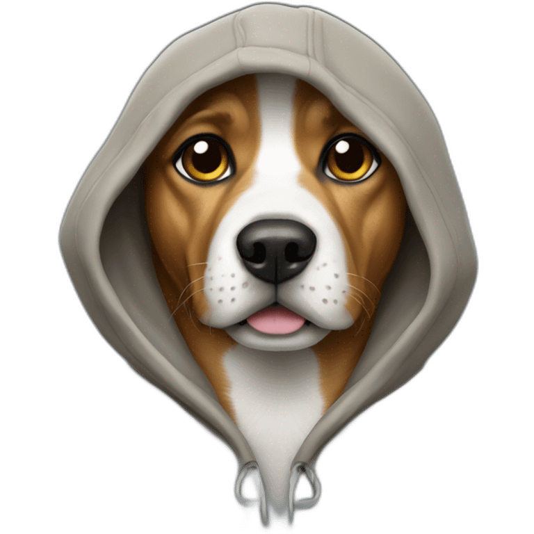 Dog wearing hoodie emoji