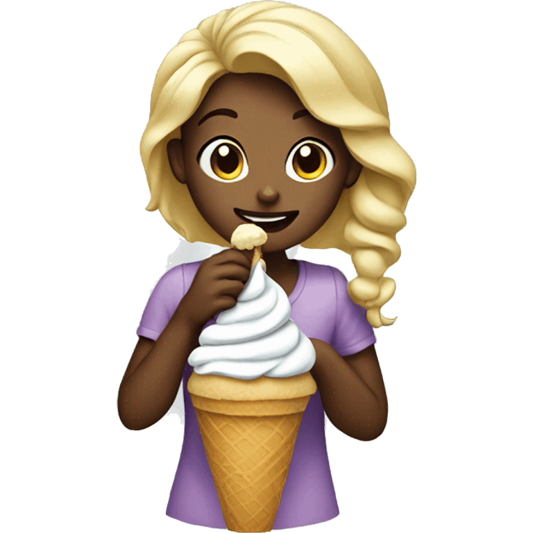 Girl eating ice cream emoji