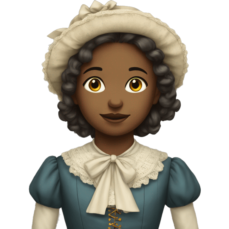 
young girl in 19th century costume emoji