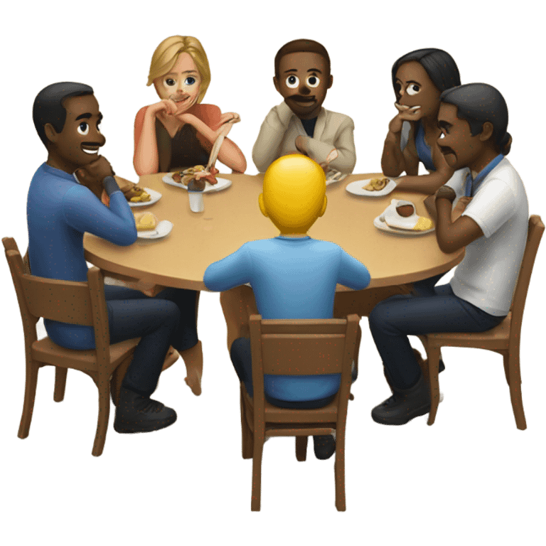 group sitting at a table emoji