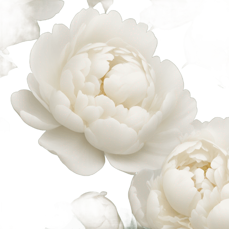 background composed of white peonies emoji