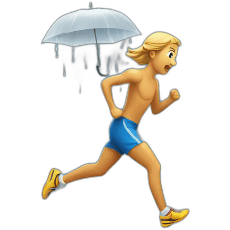 Courir sous la pluie emoji