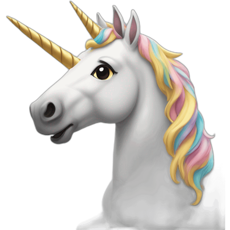 unicorn celebrating like di caprio emoji