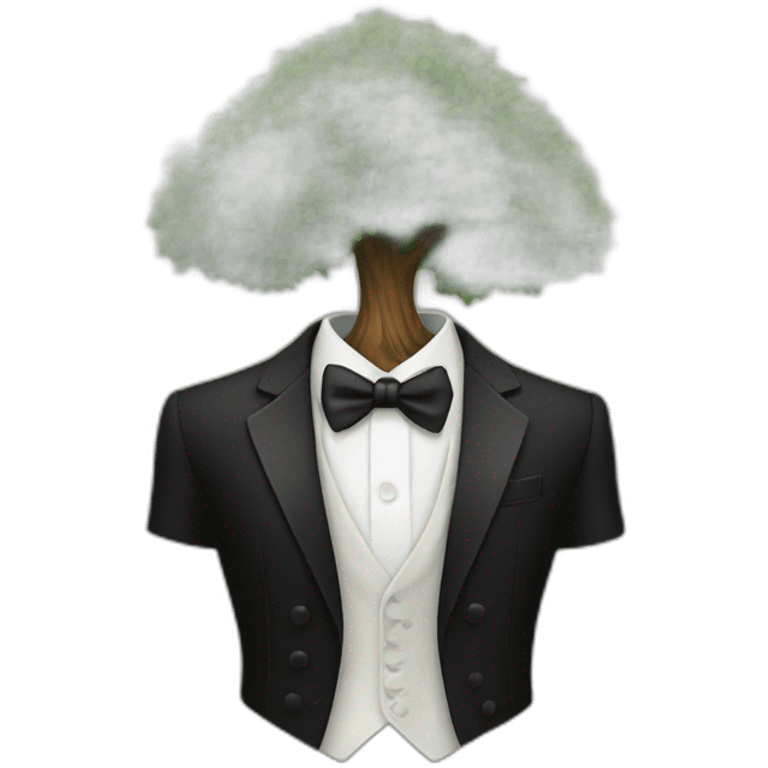 a tree in a tuxedo emoji