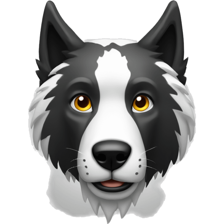 Lobo negro con blanco saludando emoji