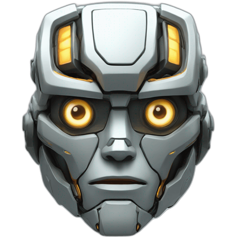 mecha face 3d glow square eyes emoji