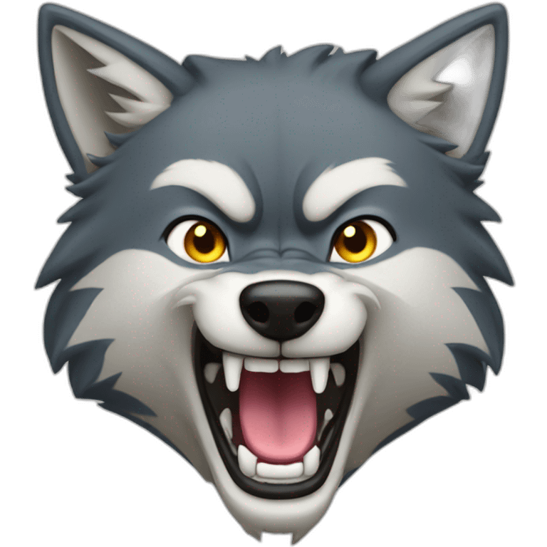 female wolf growling emoji