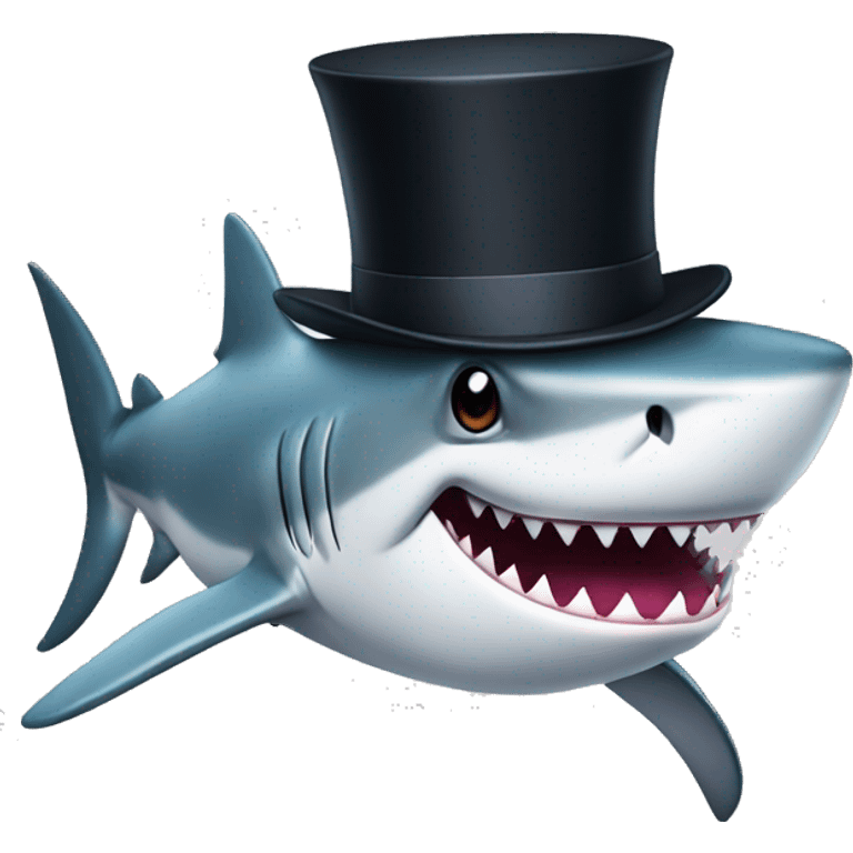 Shark with a top hat emoji