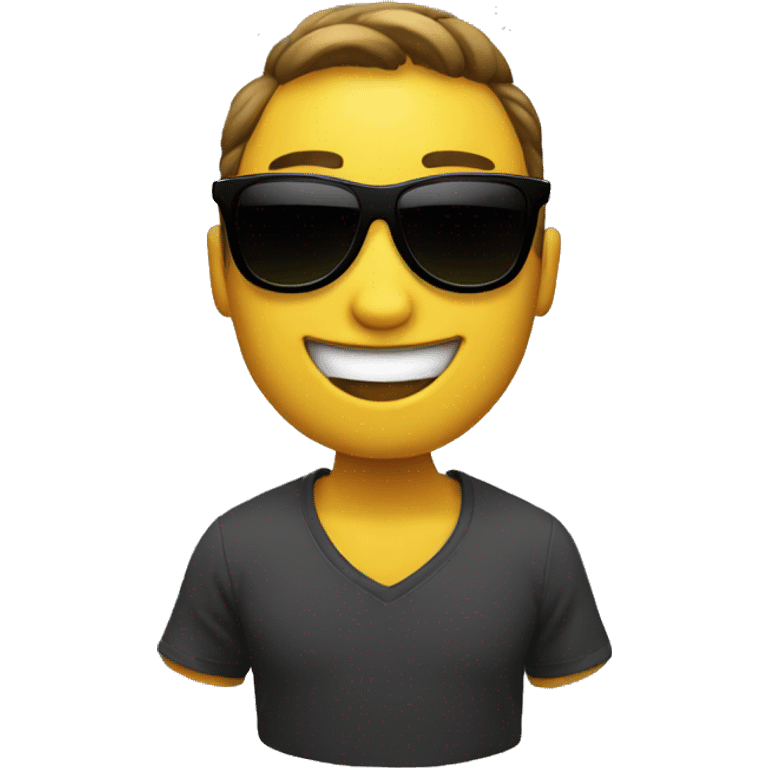 happy emoji with black shades on emoji