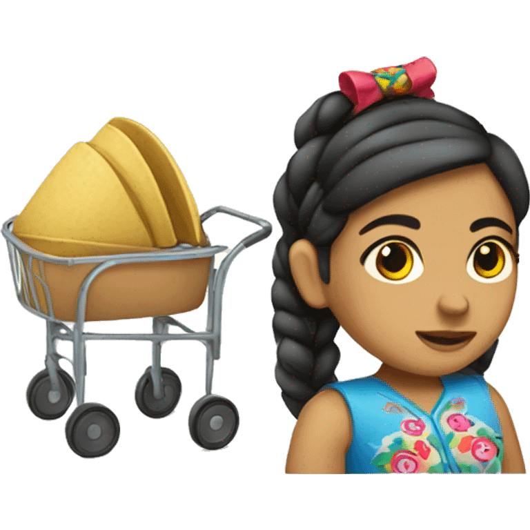 Mexican girl with walker emoji