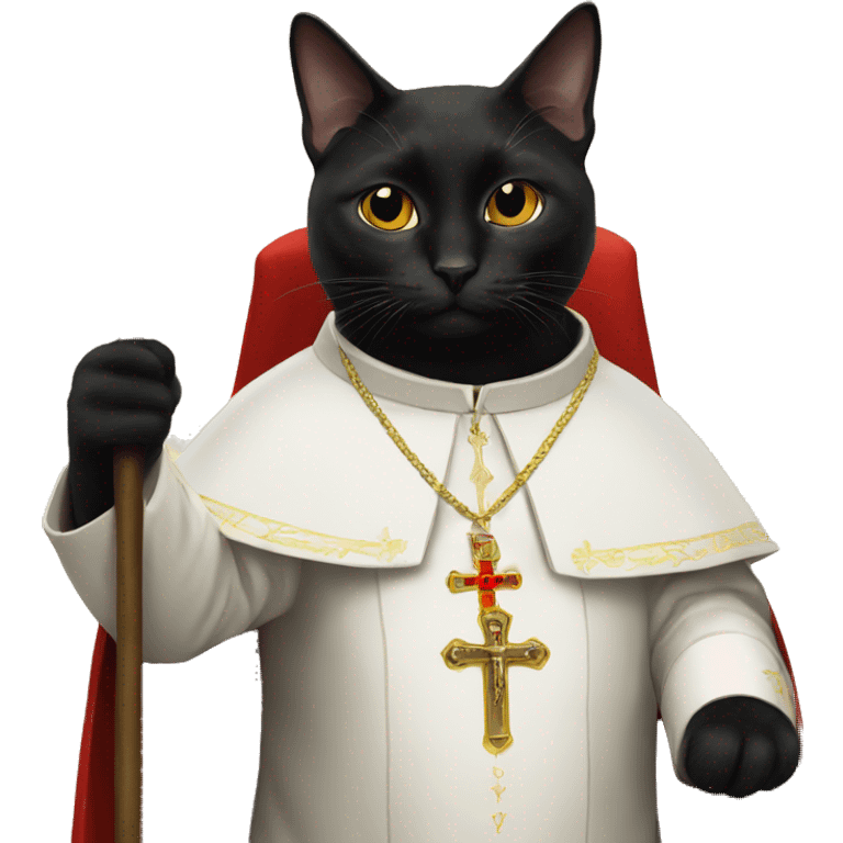 Black cat as Pope emoji