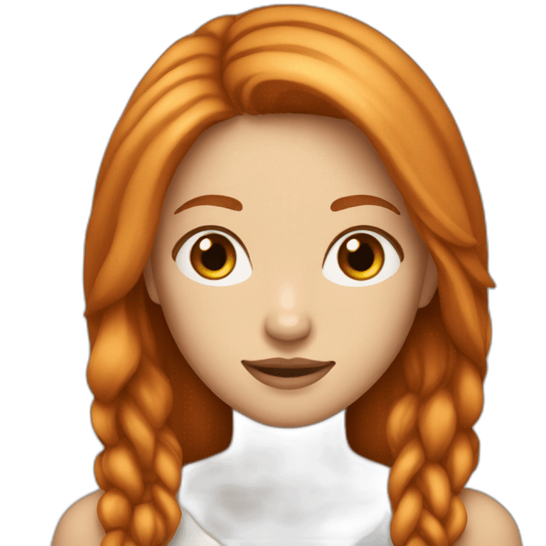 pretty-woman-with-long straigh ginger hair and asian eyes emoji