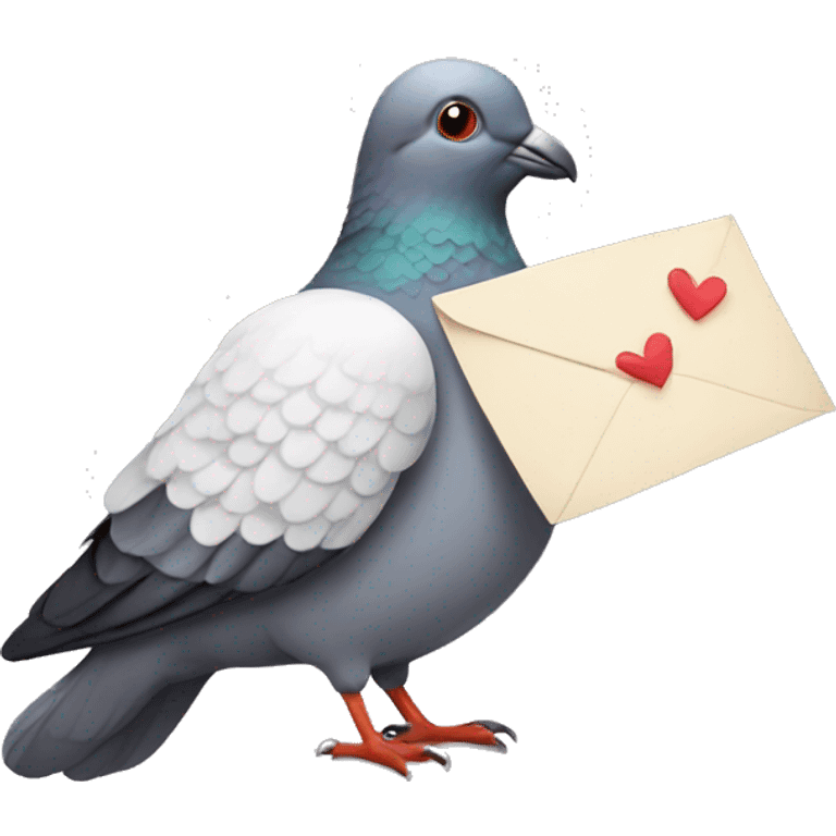 Messager pigeon with a love letter  emoji