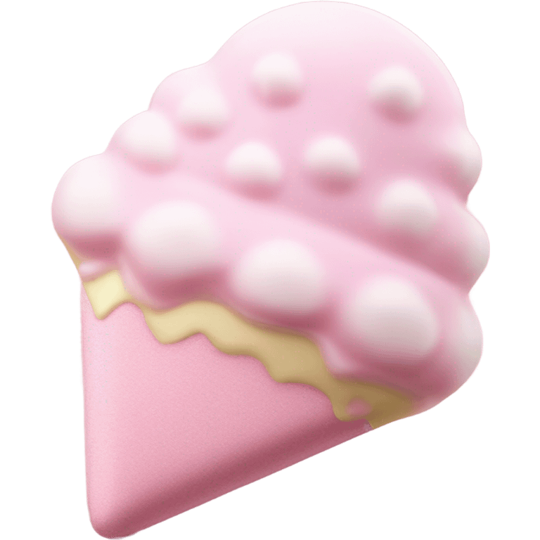 White chocolate with pink cotton candy inside emoji