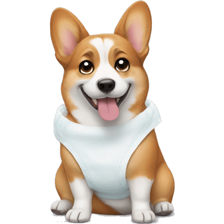 corgi wearing diaper emoji