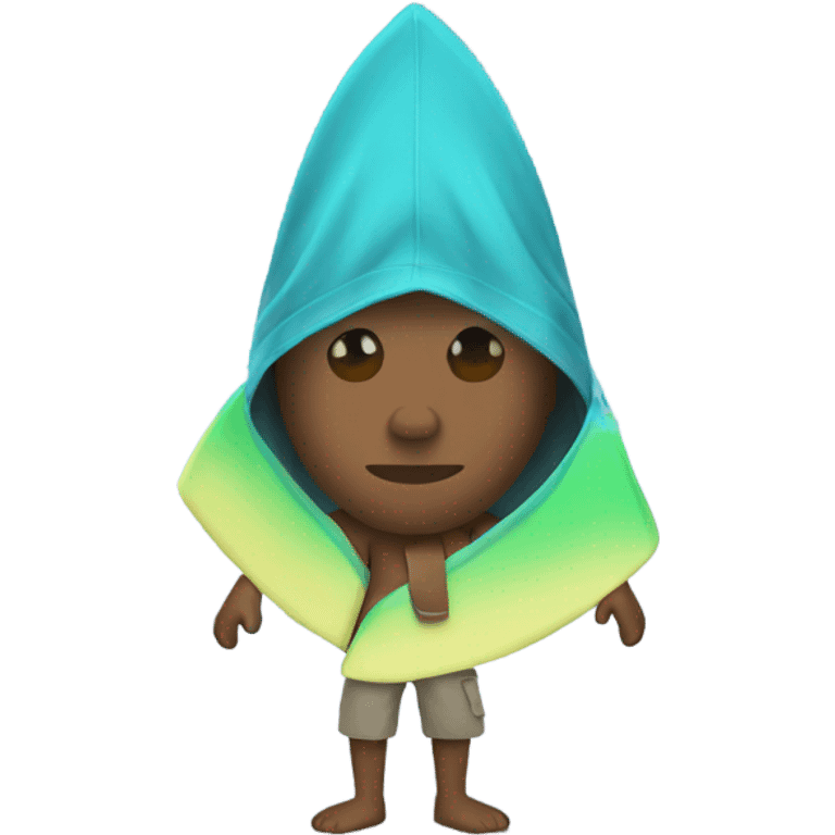 Surfer in surf poncho  emoji