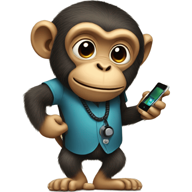 A monkey with a phone emoji