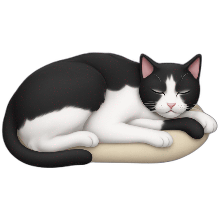 tuxedo cat sleeping emoji