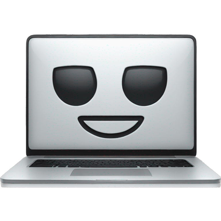 A laptop with a smiley face emoji