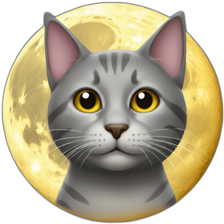 Cat on moon emoji