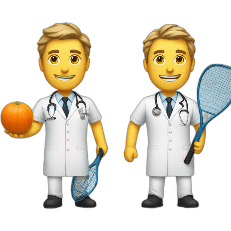 Two doctors playing squash emoji