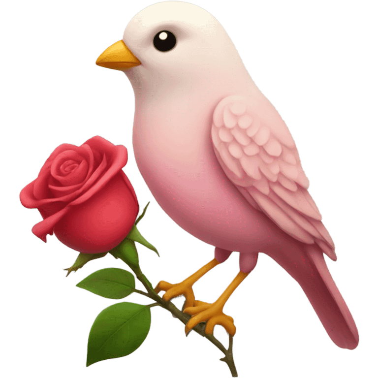 Rose bird with heart emoji