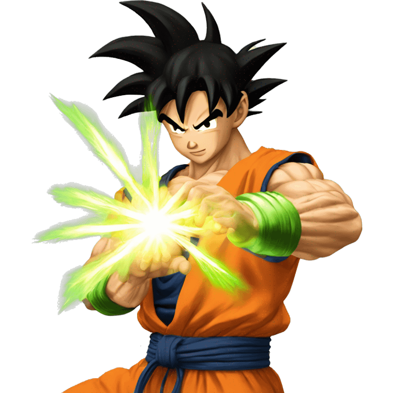 Goku kamehameha green emoji