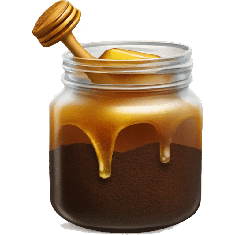 coffee grounds and honey mixture in jar emoji