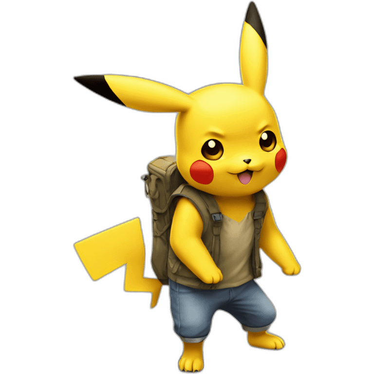 Pikachu with a huge emoji