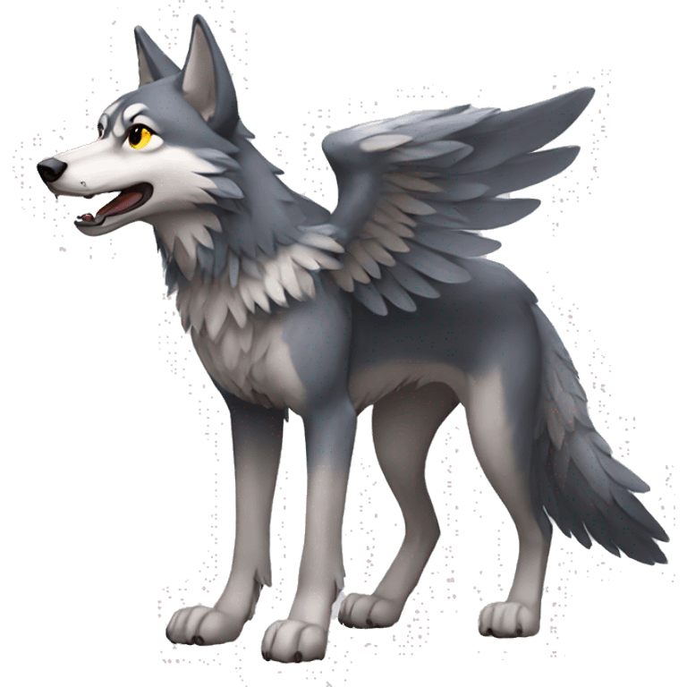 Winged Wolf full body emoji