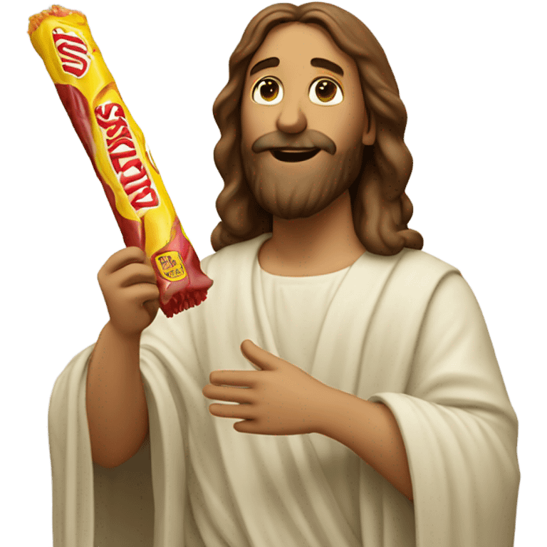 jesus eating a slim jim emoji