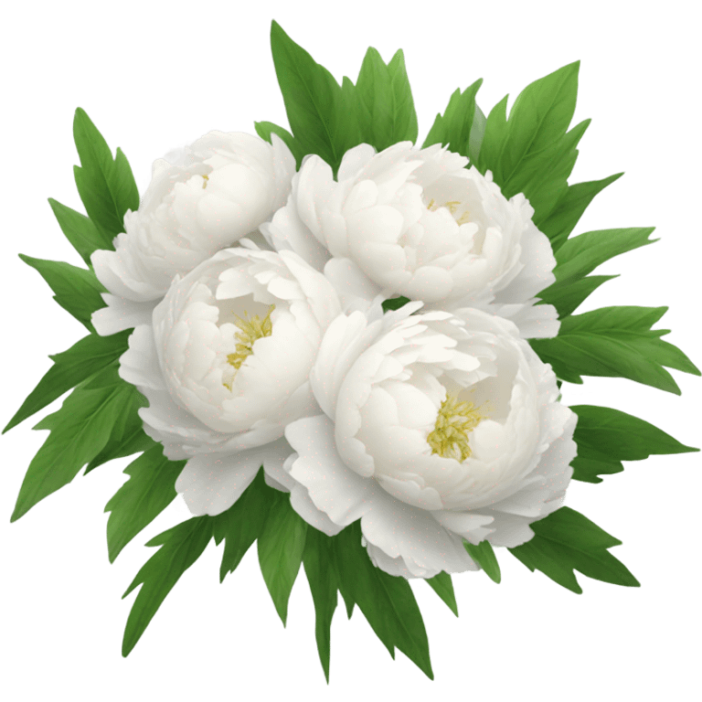 White peonies bouquet  emoji