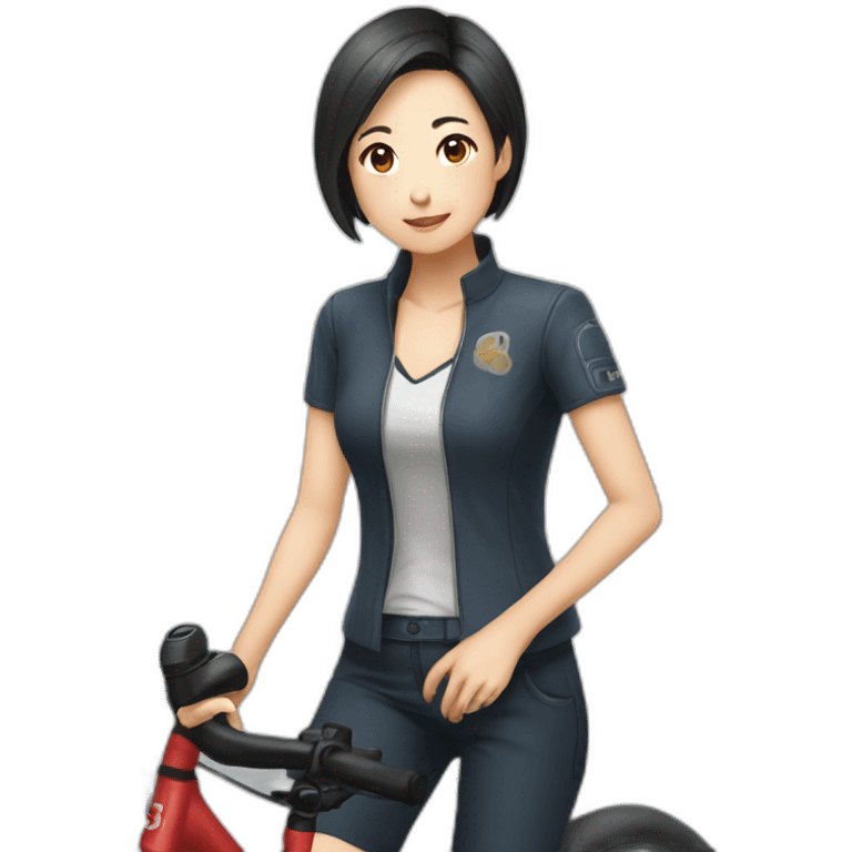 台灣女孩騎ubike emoji