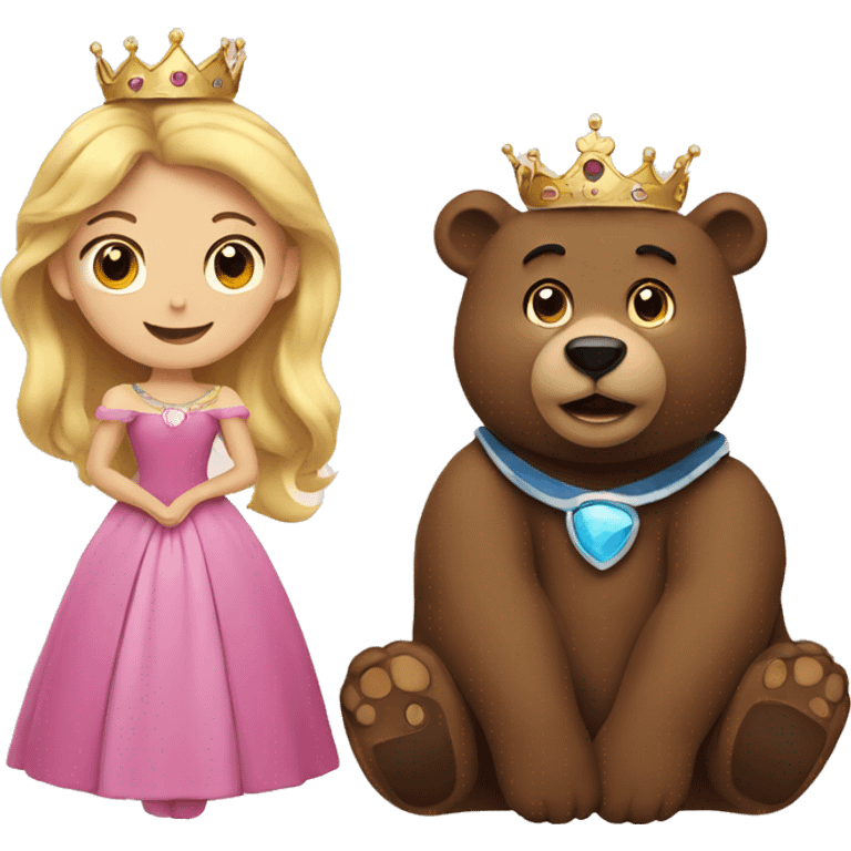 Bear and princess  emoji