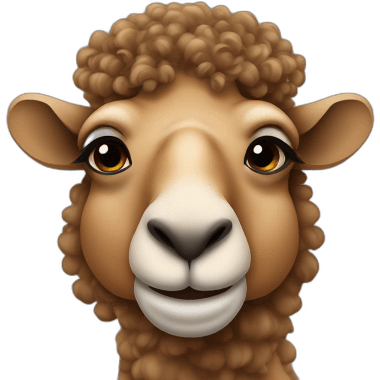 camel with brown curly hair emoji