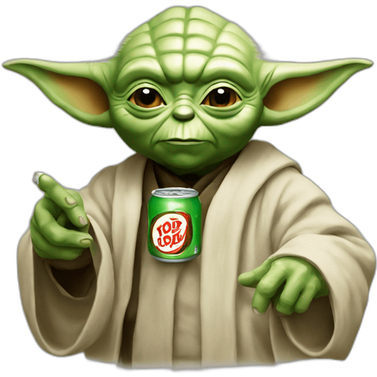 yoda boit un coca emoji