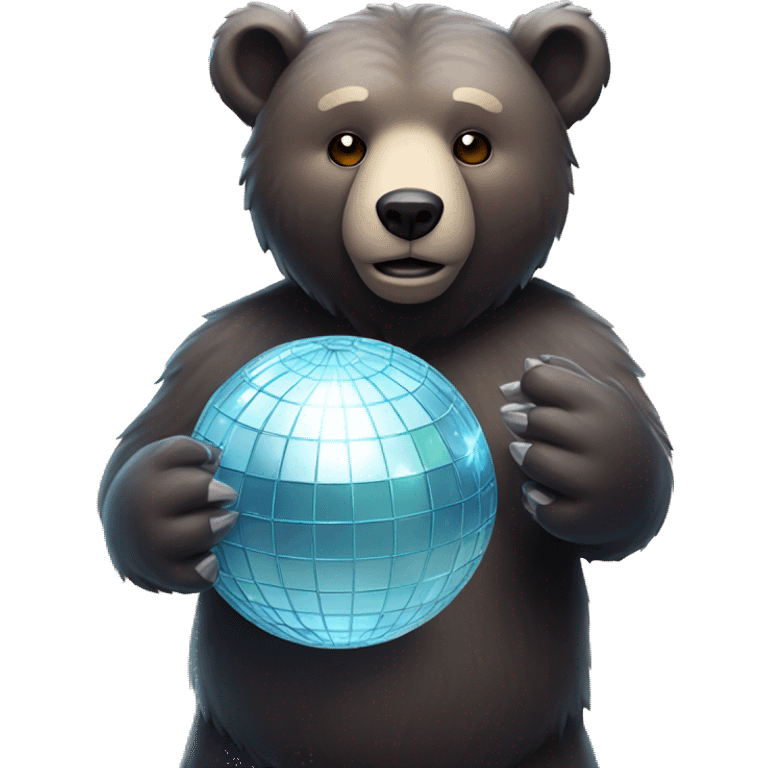 bear holding a disco ball emoji