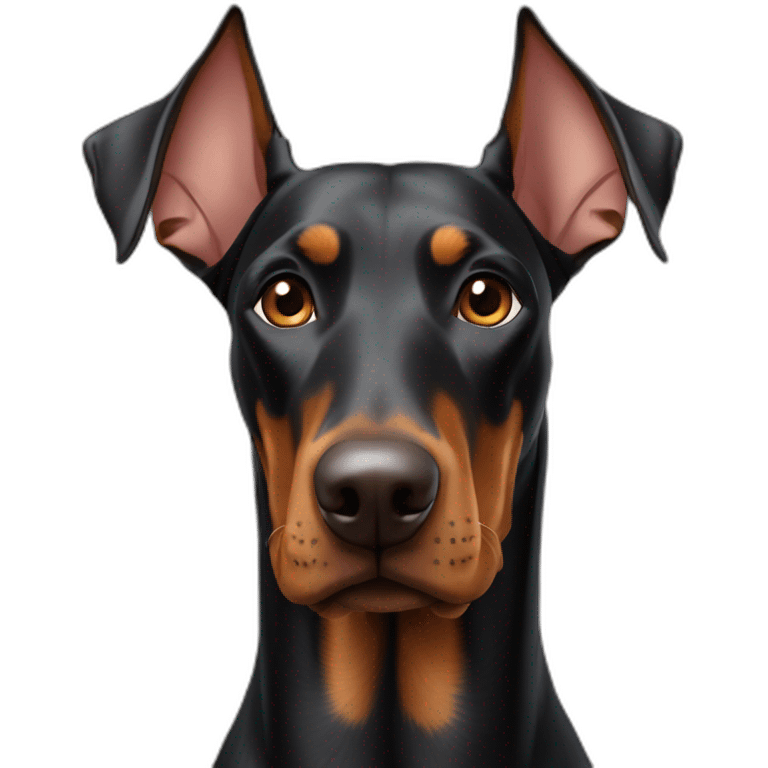 Two dobermans one no cropped ears emoji