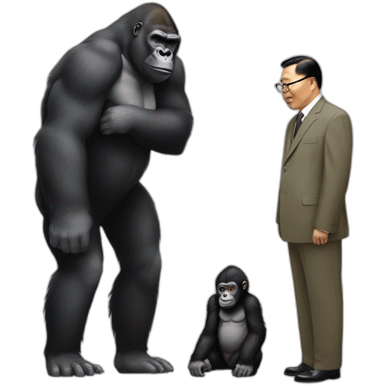 Gorilla meeting supreme leader Kim Yong UN emoji