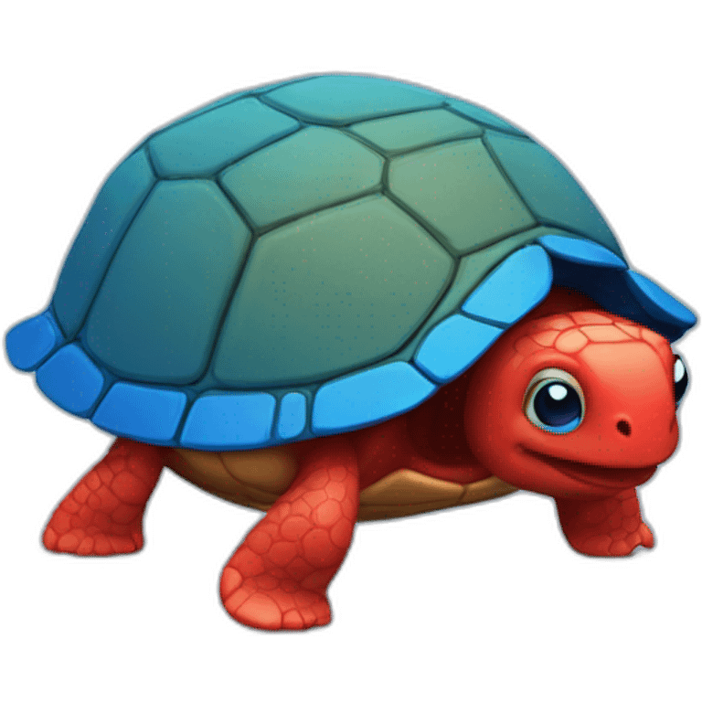 red blue 3d turtle emoji