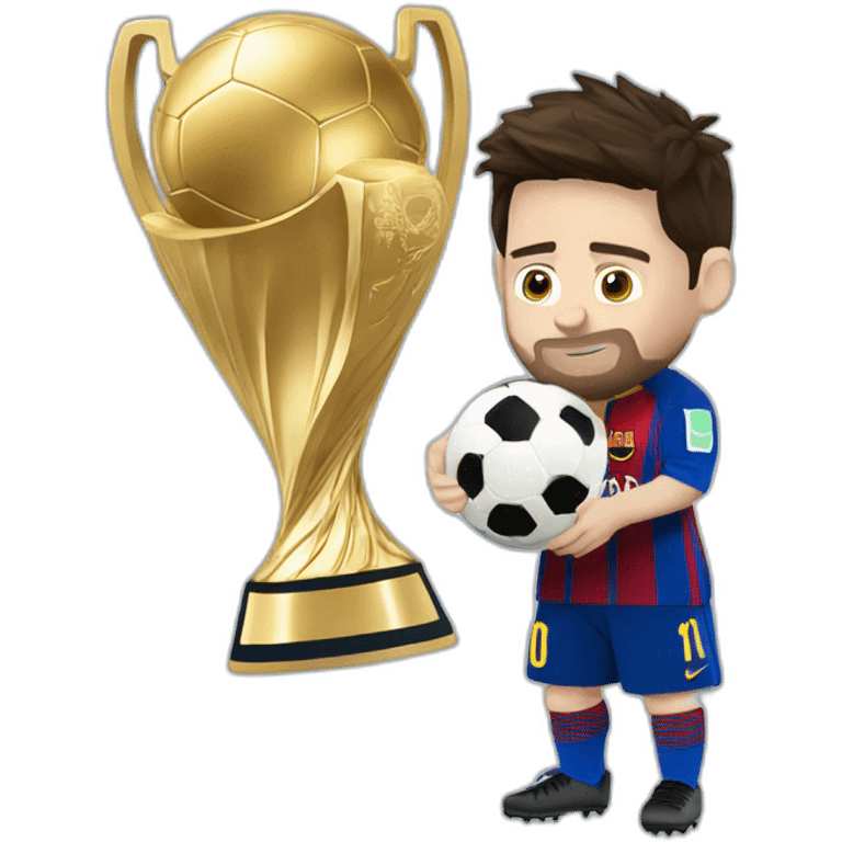 messi con la copa del mundo emoji