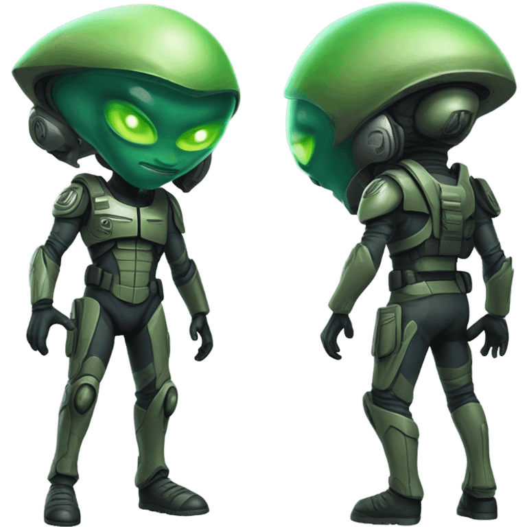 military alien green  emoji