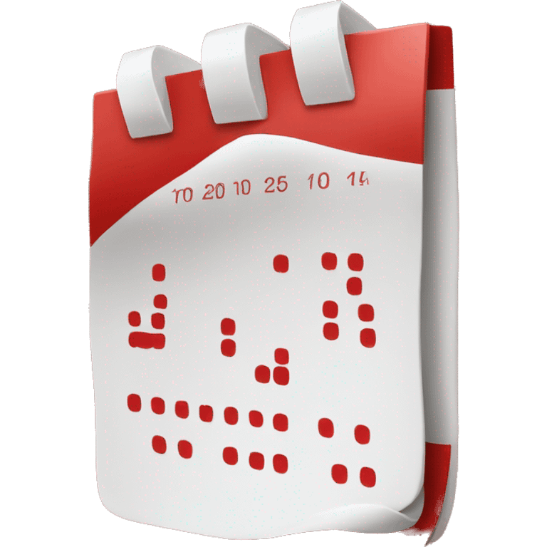 Red and white calendar icon emoji