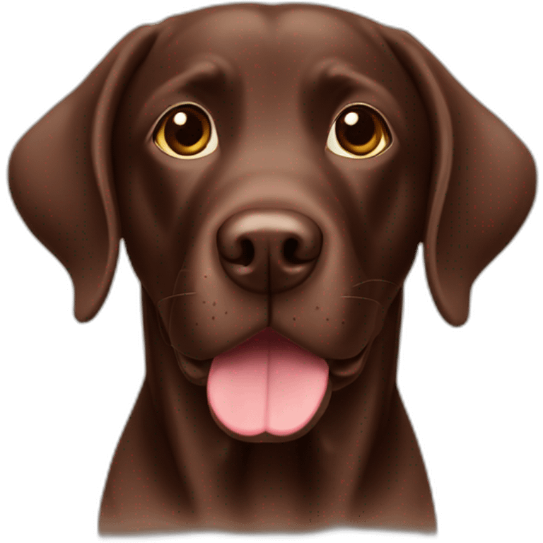 Chocolate lab with very long ears happy emoji