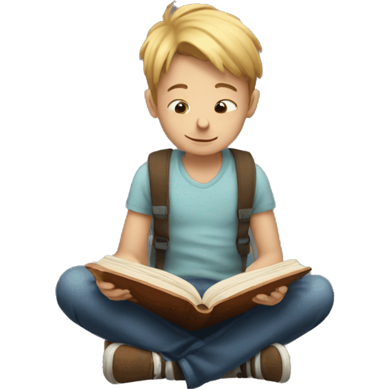 A kid reading a book emoji