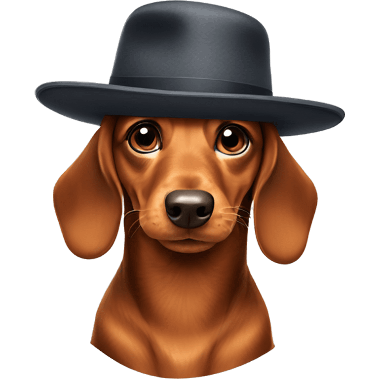 Dachsund with hat  emoji