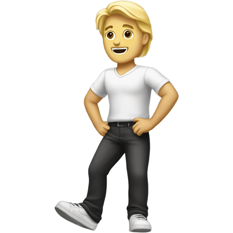 A blond guy with one leg  emoji