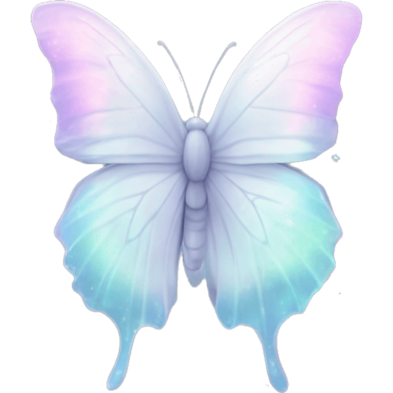 Pastel white iridescent nebula butterfly emoji