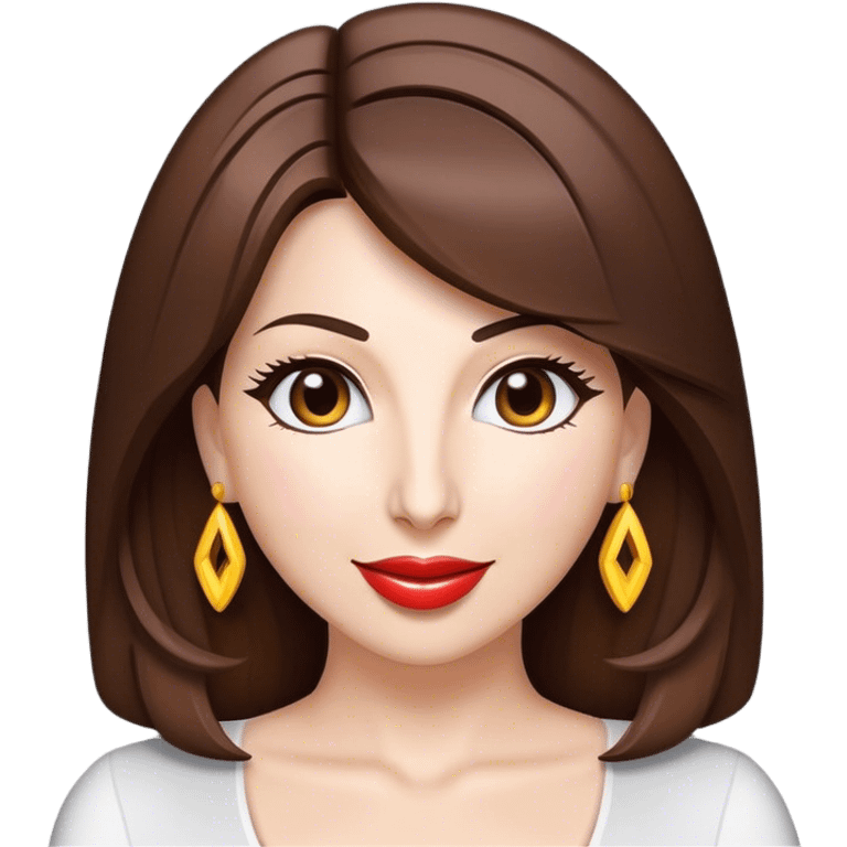 Cinematic Realistic Nancy Ajram Pop Culture Emoji, depicted with a charismatic modern portrayal of the celebrated singer rendered with crisp detail and energetic lighting. emoji