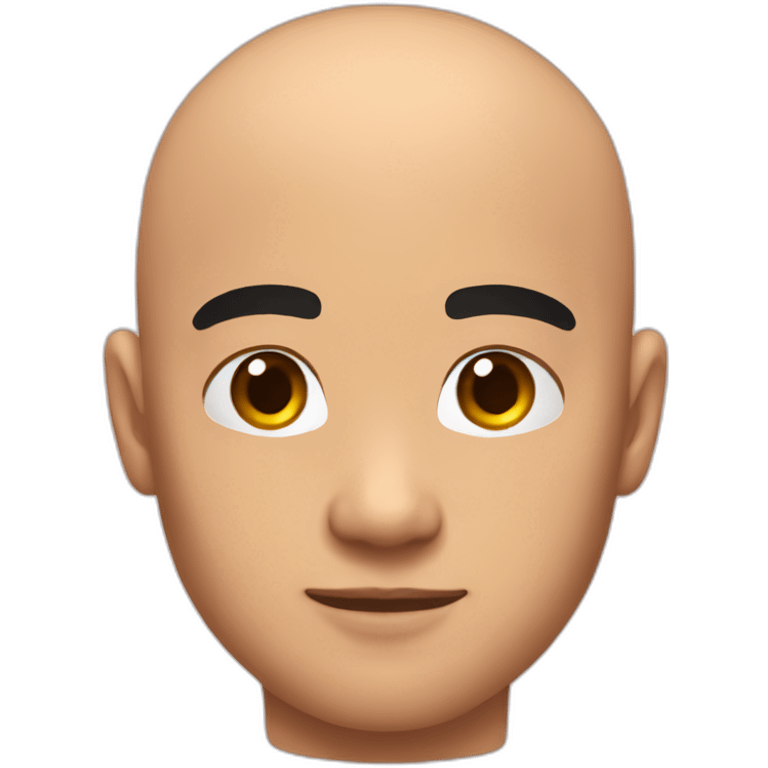 Handsome bald asian guy muscular emoji